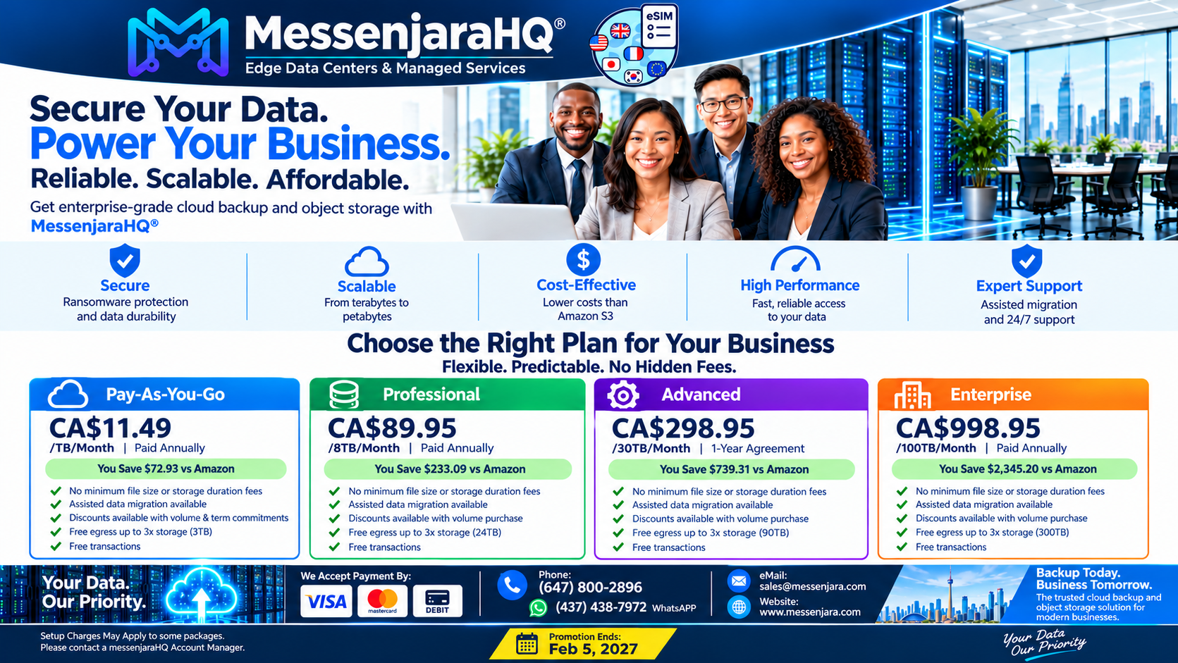Messenjara cloud backup plans original promotional flyer